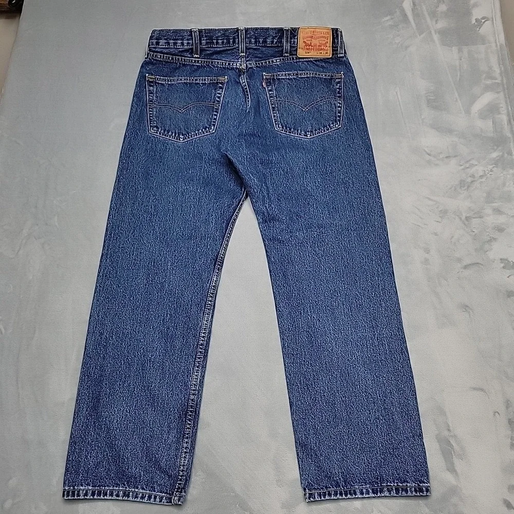 Levi's Jeans Men 38x30 Blue‎ 505 Regular Fit Straight Leg Workwear Casual